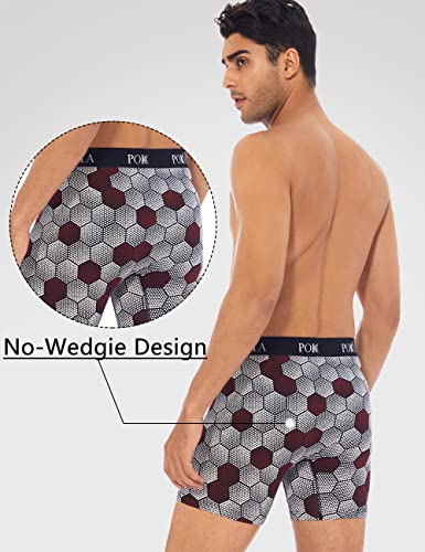 Pokarla Mens Stretch Boxer Briefs Soft Cotton Open Fly Underwear Tagless Underpants Pack Of 4 Large #TOP4