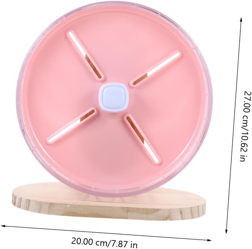 STOBAZA Silent Hamster Wheel Wooden Stand, 20cm Quiet Running Exercise Wheel for Cage, Stable Small Animal for Hamsters, Chinchillas, and Hedgehogs