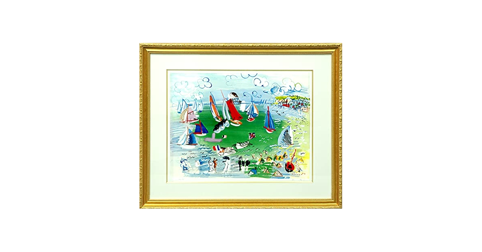Amazon.co.jp: 絵画 版画 デュフィ 額付き 『ル・アーブル港に