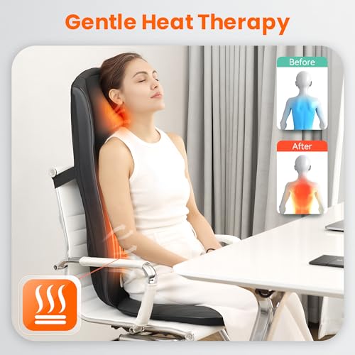 Image of Snailax 2026 Shiatsu Neck Back Massager with Heat -Deep Kneading Massage Chair Pad,Adjustable Intensity,Full Body Massage Seat Cushion for Relaxation