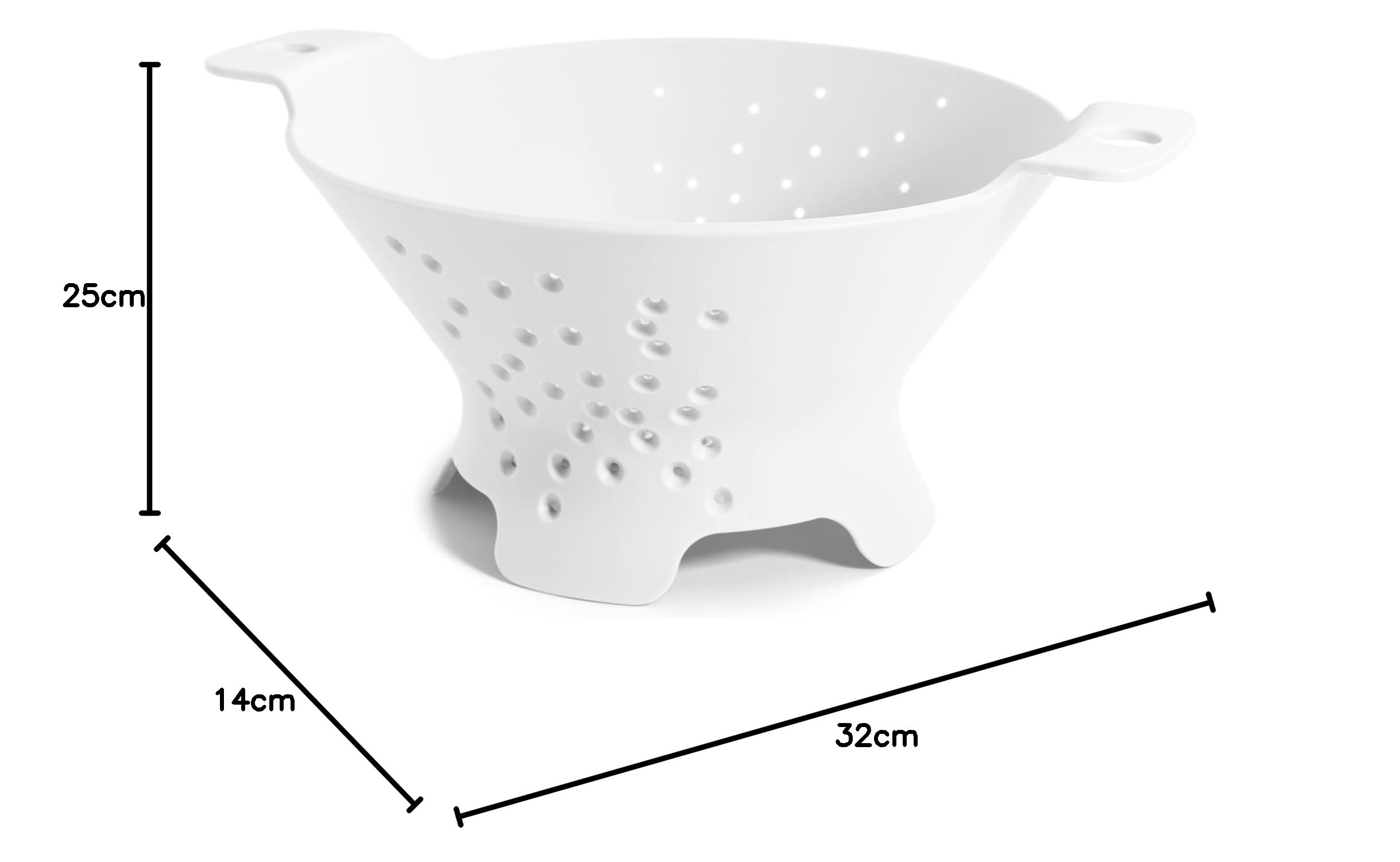 Blim Plus - Scolapasta Cosmo M Arctic White Ø 25cm - Scola Pasta Insalata Frutta Design Fori Stellari - Made in Italy