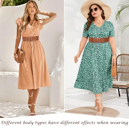 Wide Stretchy Belts for Women Vintage Elastic Waist Belt for Dresses4