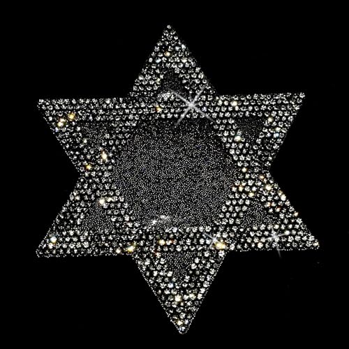 Image of Bling Star of David Rhinestones Decal, Sparkling Bedazzled Jewish Israel Symbol Waterproof Crystal Anti-Scratch Sticker 4'' Height