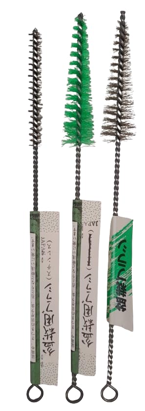 Set di 3 Spazzole Bonsai per Pulizia Tronchi Rami JIN Shari 28 cm Nylon Acciaio Giappone