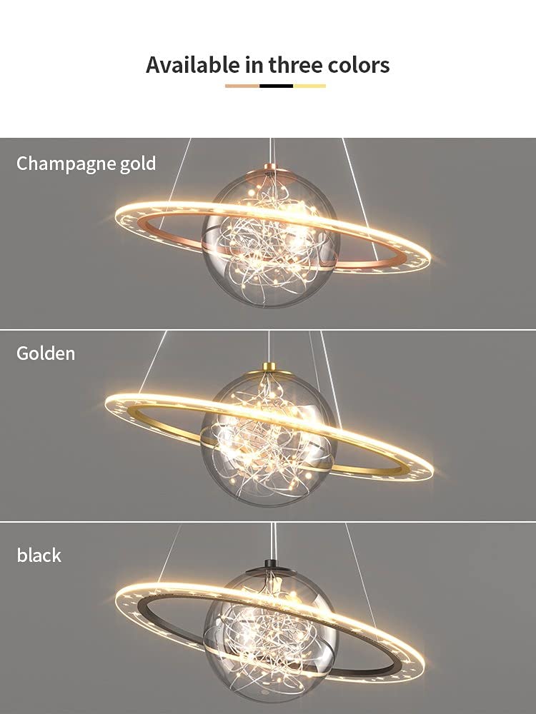 Nowoczesna Lampa Wisząca Led, żyrandol W Kształcie Kuli Z Przezroczystego Szkła, Okrągła Oprawa Sufitowa Do Jadalni, Sypialni, Wyspy Kuchennej, Kawiarni Black M