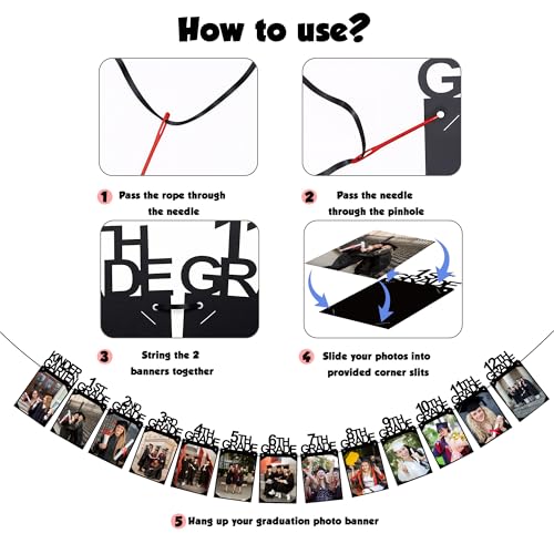 Image of Congrats Grad Photo Banner for Graduation Decorations 2026 2027 | K-12th Picture Banner Senior 2026 Decor for Middle High School College Class of 2026 Graduation Party Decorations Supplies