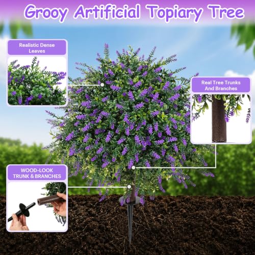 25.6" Artificial Boxwood Topiary Ball Trees - image 4