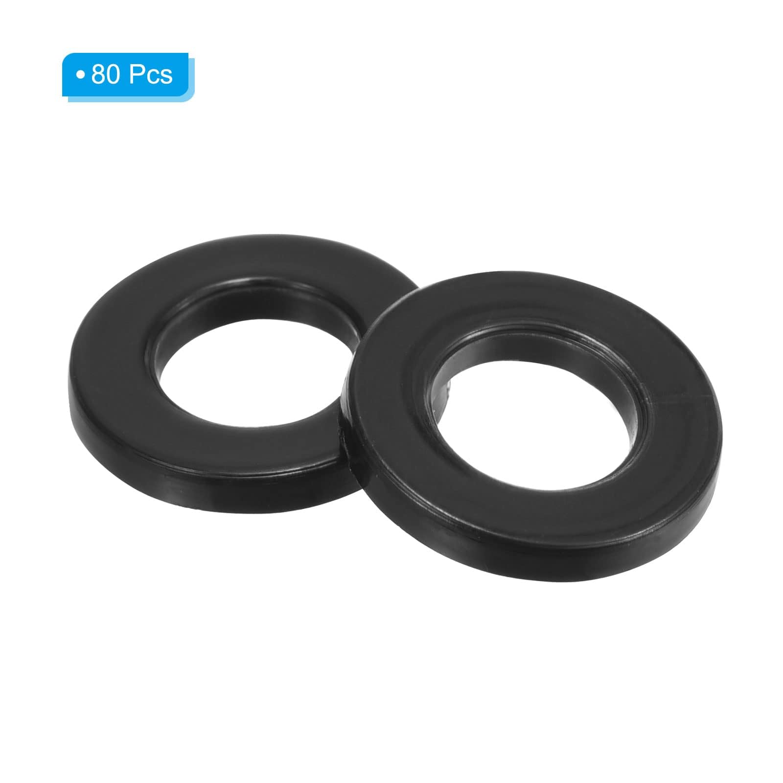 TOP-VIGOR 80Pcs Black Nylon Flat Washers - Image 3