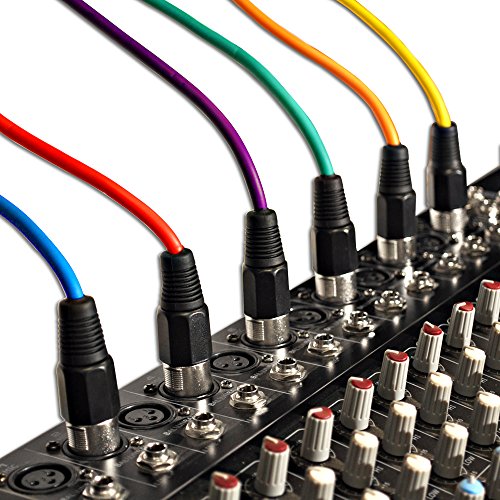 Seismic Audio - Saxlx-50 - 6 Pack Of 50' Multiple Color Xlr Male To Xlr Female Microphone Cables - Balanced - 50 Foot Patch Cords #TOP3