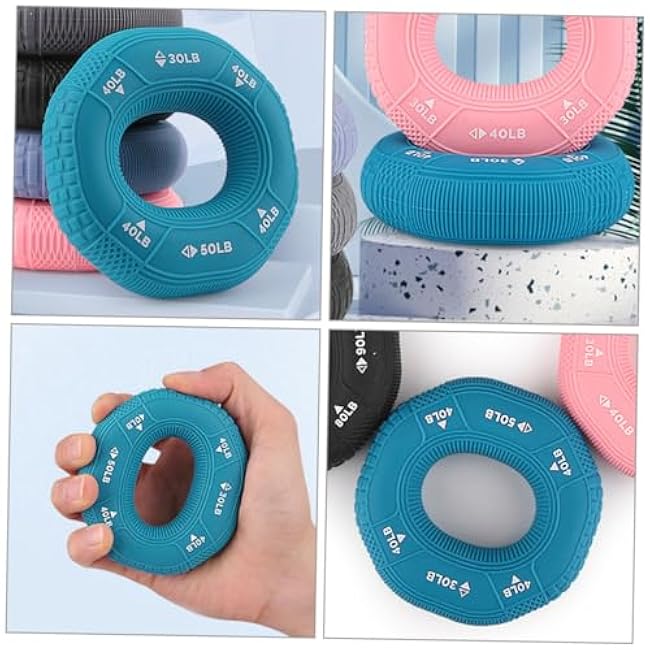 Hand Grip Strengthener Silicone Ring for Forearm Workout Level Resistance Grip Trainer for Tennis Climbing Musician Hand Exercise and Stress Relief