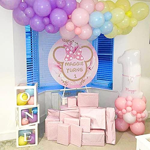 One Boxes for 1st Birthday Decorations Girls Boys, 3 Pcs White Transparent Birthday Balloon Box with Letters O N E for First Birthday Party Baby Shower Gender Reveal Photography Backdrop
