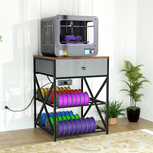 DALEHMOME 3D Printer Stand with Storage and Power Outlet