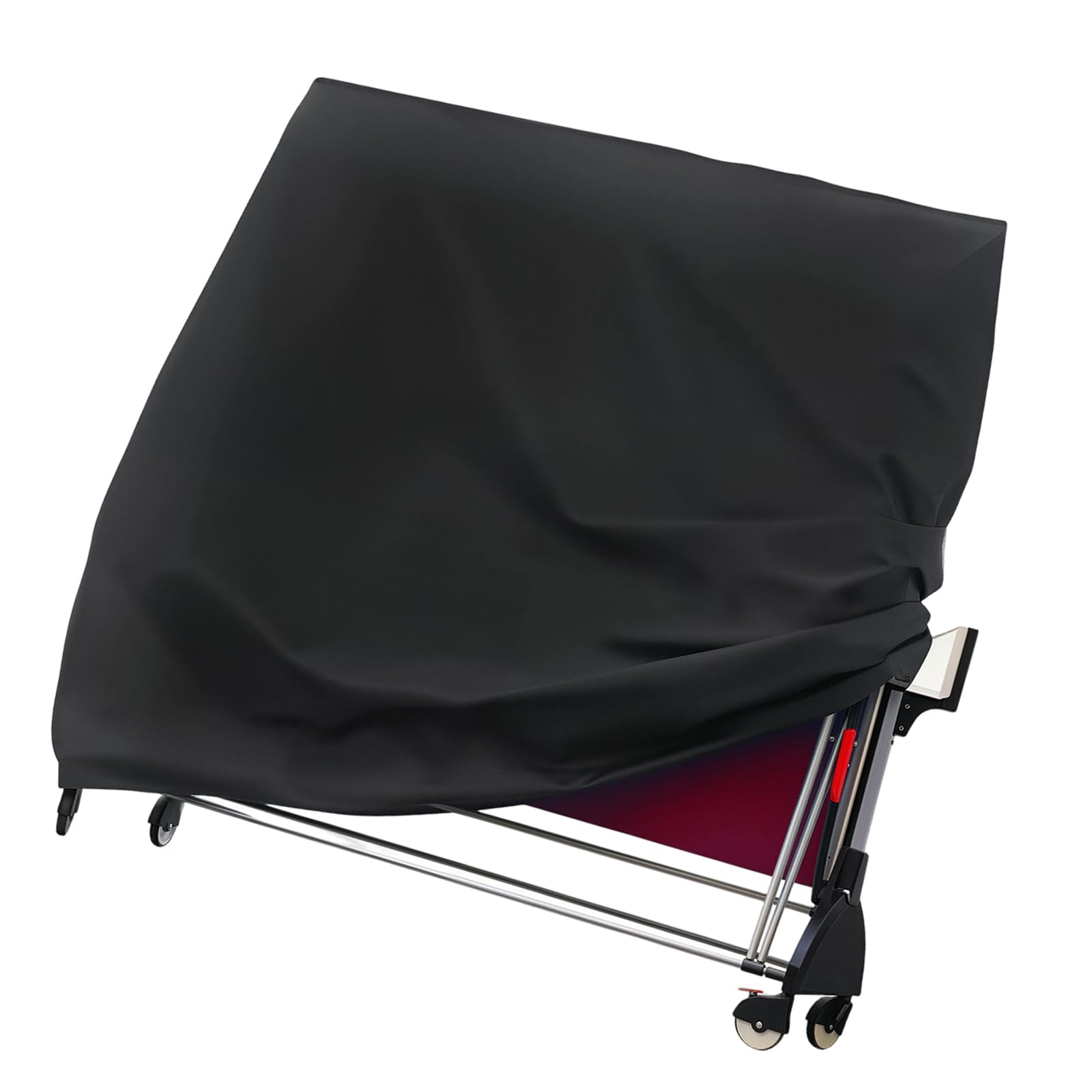 Fazvncv Black Color Foldable Tennis Table Cover With Adjustable Closure For Strong Attachment In Breezy Conditions Pu Coated Weatherproof Cover