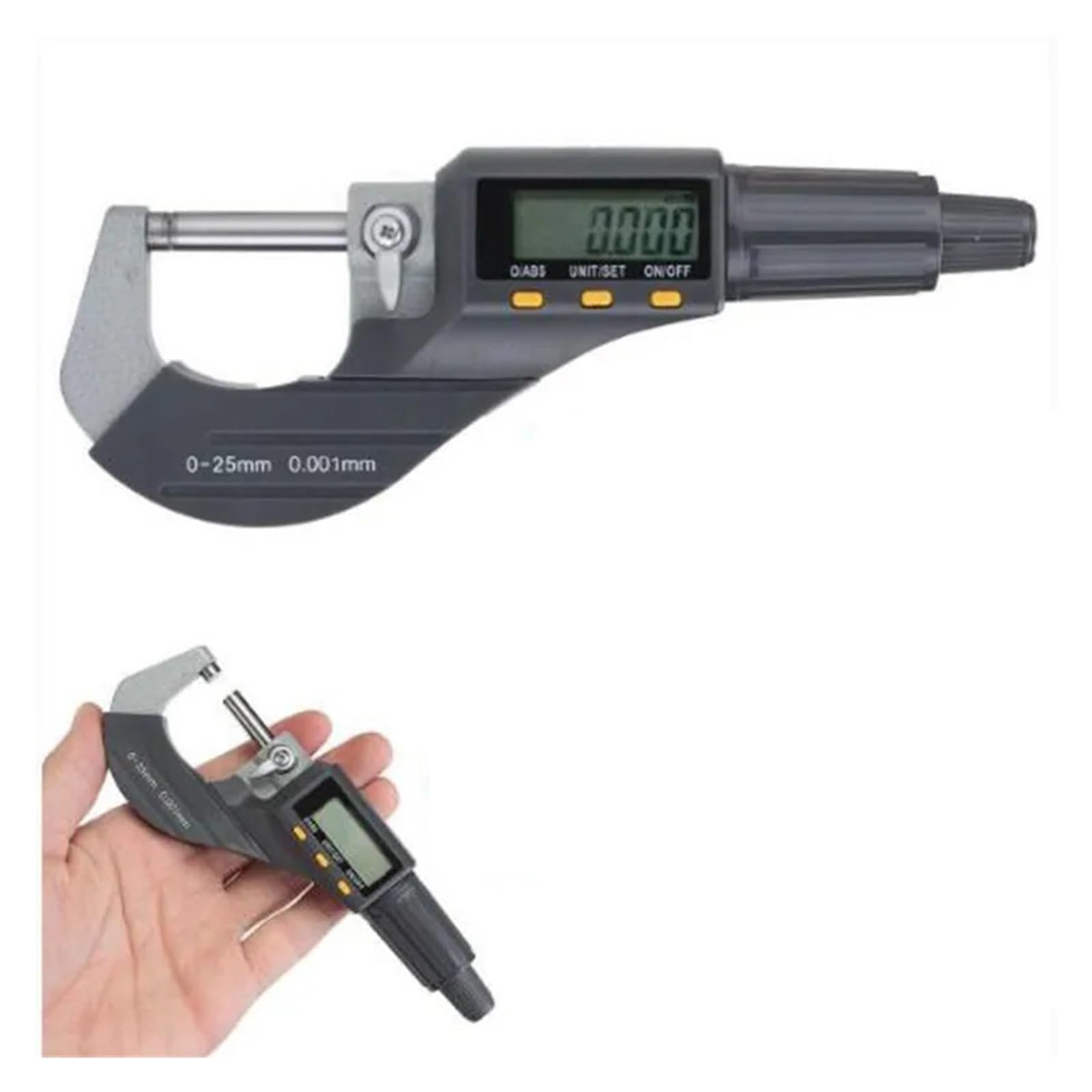 Mikrometr Cyfrowy 0-25mm 0.001mm Metryczny/Cal Elektroniczny Zewnętrzny Suwmiarka Grubości