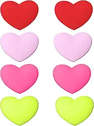 Amortecedores de raquete de tênis, amortecedores fofos em forma de coração, amortecedores de vibração de tênis para acessórios de raquetes (vermelho, rosa, rosa choque, verde neon)