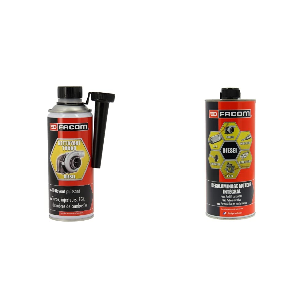 Nettoyant Turbo Facom 006023, 475 ML - Décalaminage Moteur Facom 006025, Décrassant Moteur CURATIF 1L