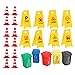 Wakauto 25Pcs Mini Traffic Signs Playset for Kids Includes Traffic Cones Yellow Warning Sign Garbage Can Road Street Toy for Early Transportation Safety Education Themed Parties