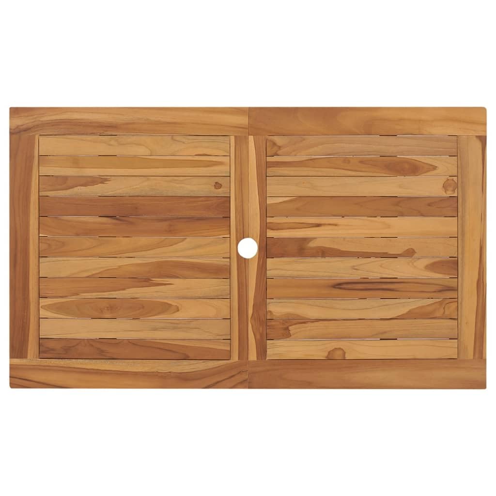 Set di mobili da giardino in legno massiccio teak, pieghevole, 120 x 70 cm, 4 sedie, resistente alle intemperie, per balcone, giardino