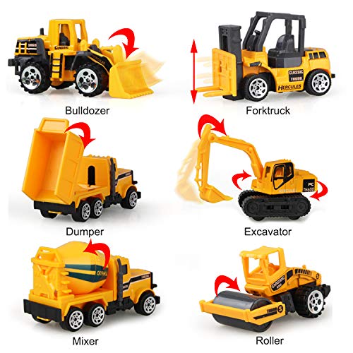 Coolplay Lot De 6 Decorations De Gateau En Forme De Vehicules De Chantier De Camion Benne De Bulldozers De Chariots Elevateurs De Camion D Asphalte Et D Excavatrice Pour Enfants Circulaire En Ligne