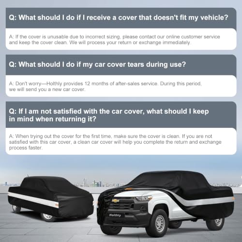 Image of 10 Layers Truck Cover Waterproof All Weather Custom Fit Chevrolet Colorado(2003-2026) Extended /Crew Cab Short Bed, Outdoor Full Exterior Pickup Car Cover Sun Rain Snow Ice Protection. Black
