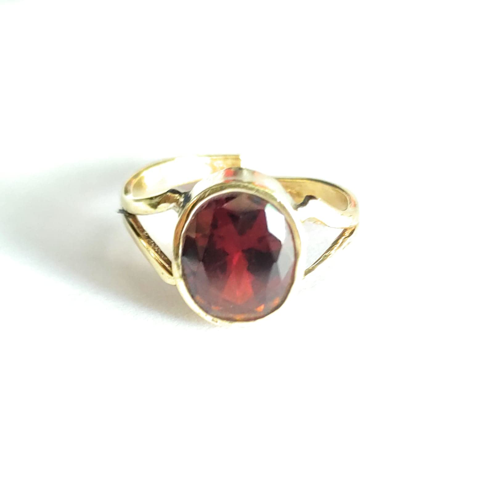 Shivi Gems Gomed Hessonite Gemstone Panch Dhatu Silver Coated Adjustable Ring for Men and Women Weight 8.25 Ratti Brass Garnet Gold Plated Ring-image-40