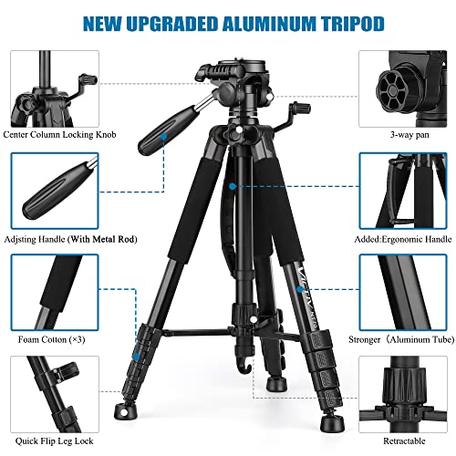 VICTIV 74-inch Camera Tripod