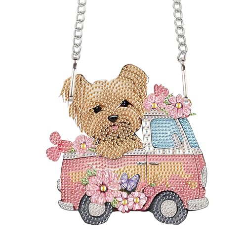 Image of AiYuanzsh Yorkshire Terrier Dog Diamond Art Hanging Kit for Adults, Special Shaped Crystal DIY Acrylic Diamond Painting Sun Catcher, Window Pendant Craft Home Decor Gift for Dog Lovers