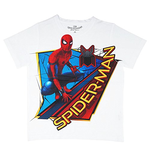 Image of Marvel Spiderman by Wear Your Mind Boy's Printed Regular fit T-Shirt (DSM0012 8-9Y) White