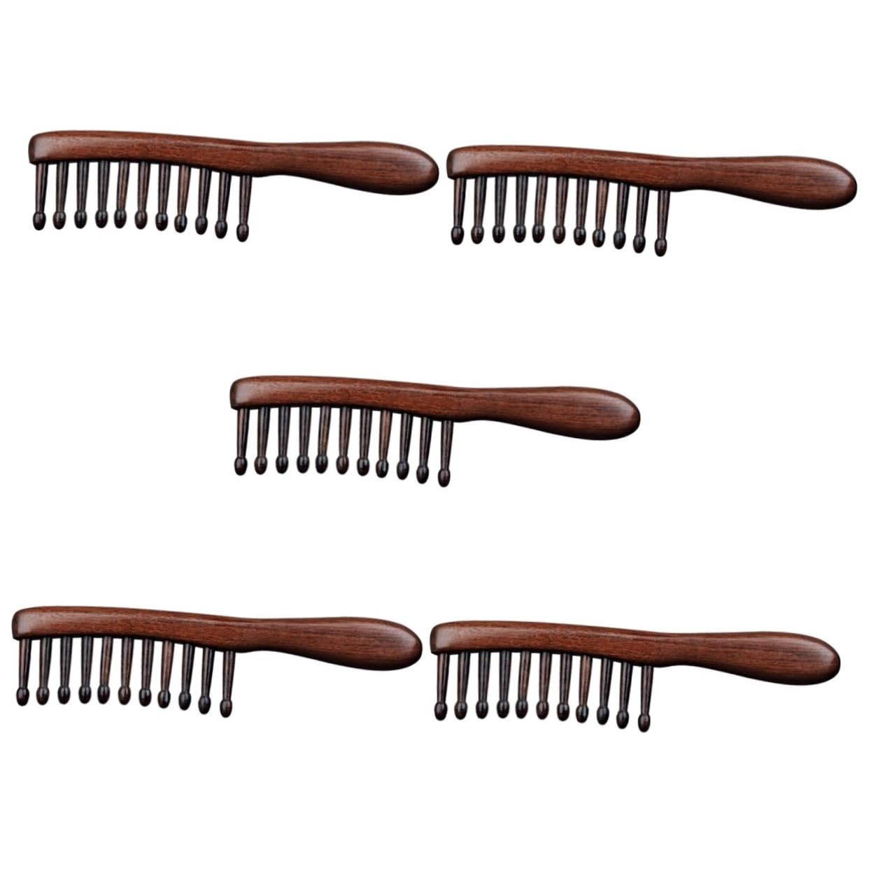 FRCOLOR 5 Piezas Peine Rizador De Sándalo Peine Del Cuero Cabelludo Ancho Para Cabello Rizado Para Desenredar El o s De Anchos Para o Rizado