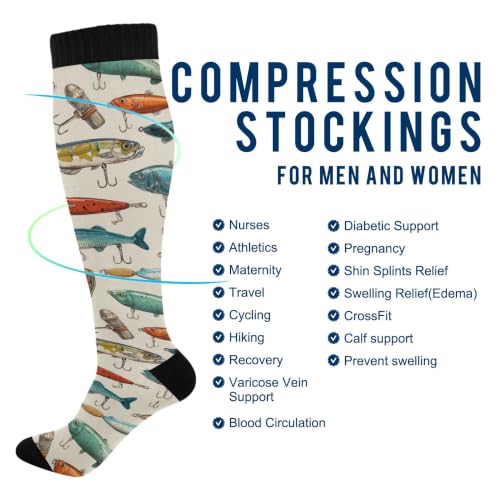 Image of Fisyme Socks for Women Men Warm Comfort Athletic Crew Running Hiking Cycling Compression Socks