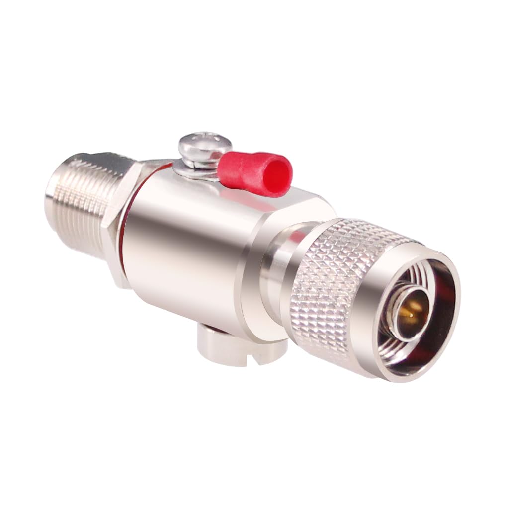 Yuelulala 1pc Lightning Arrestor N Coax Surge Protector N Male to Female Connector 0-6Ghz 50 Ohms(L14)