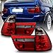 For 00-06 BMW E53 X5 SUV Red Smoked Rear Tail Light Brake Lamps 4pcs Replacement Pair Left + Right