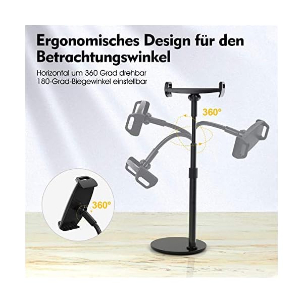 licheers Tablet Ständer Verstellbare, Tablet Halterung mit 10X Stabil Basis, höhenverstellbarer tablethalter… – Bild 5