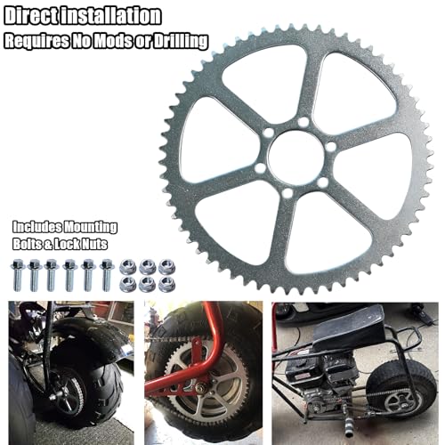 Image of JNDO Mini Bike Sprocket 60 Tooth 35 Chain Rear Sprocket Replacement for Coleman CT100U DB30 MBX10 MBX11 100cc Mini Bikes Go Karts