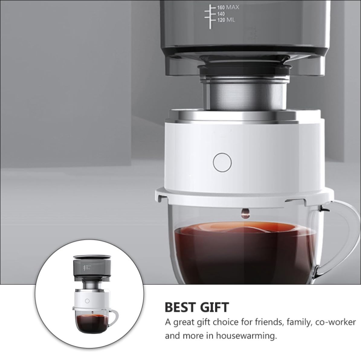 Macchina da Caffè Manuale Portatile 160ml in Abs e Plastica Durevole