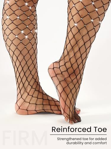 Image of Plus Size Fishnet tights Glitter stockings Sparkly Pantyhose Leggings for women-Big Mesh