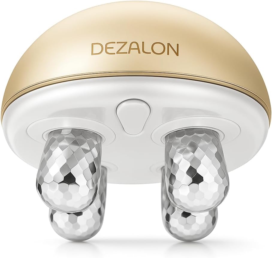 Microcurrent Facial Device, Face Massager Tool, Eye and Neck Massager, Face Roller, Beauty Tools for Relaxing Facial Massage and Skin Care Routine, Gold Color