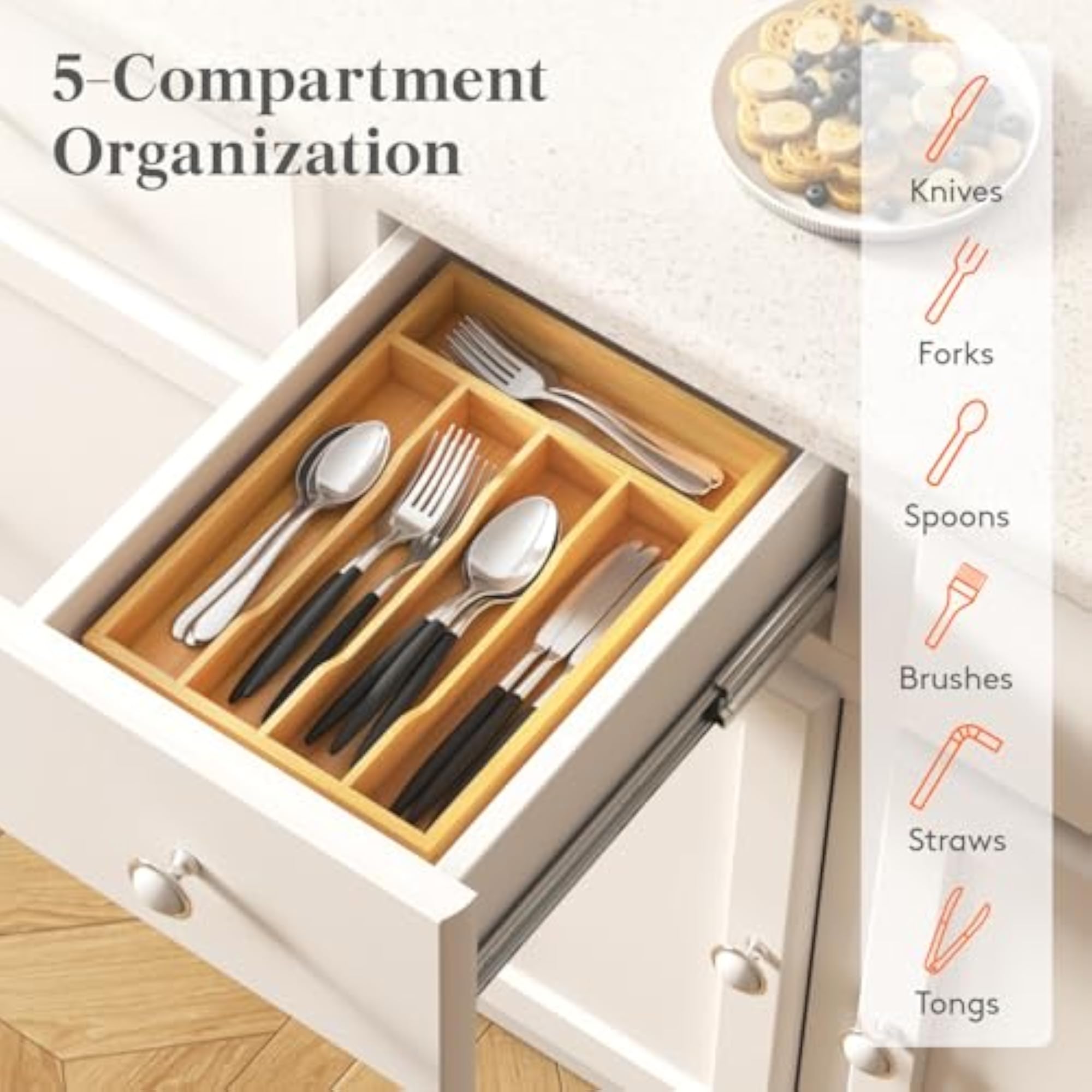 Silverware Drawer Organizer for Kitchen