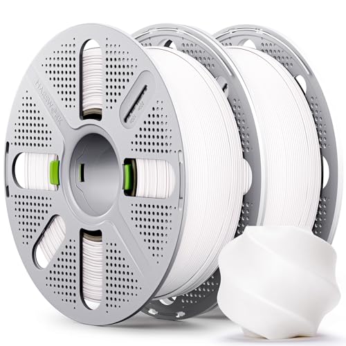 Image of PLA Basic, Pre-Dried Filament with Quick-Swap Reusable Spool 2kg (4.4lbs), 1.75mm 3D Printing Filament, Compatible with Bambu Lab 3D Printers - White + White
