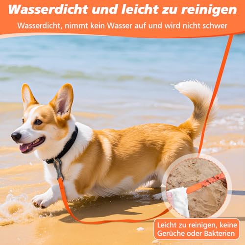 X XBEN Wasserdicht Schleppleine für Hunde,3M 5M 10M 15M 20M 30M Gummierte Schleppleine mit Abschließbarer Karabine,Wasserfest Hundeleine Laufleine für Große bis Kleine Hunde,Robuste Trainingsleine