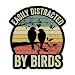 3PCs Easily Distracted By Birds Sticker, Bird Watching Funny Sticker Gift for Bird Watcher Lovers, Retro Vintage Birds Nature Vinyl Waterproof Sticker for Water Bottle Notebook Laptop Decals (3 in)