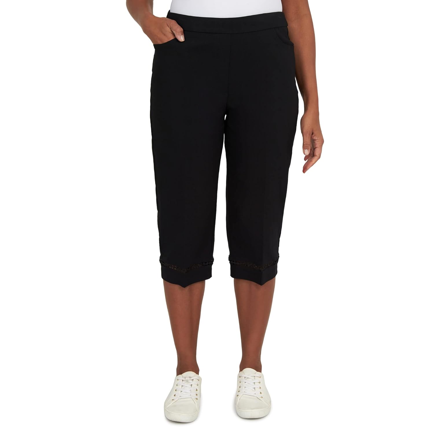 Alfred Dunner Womens Petite Lace Allure Clamdigger Pant