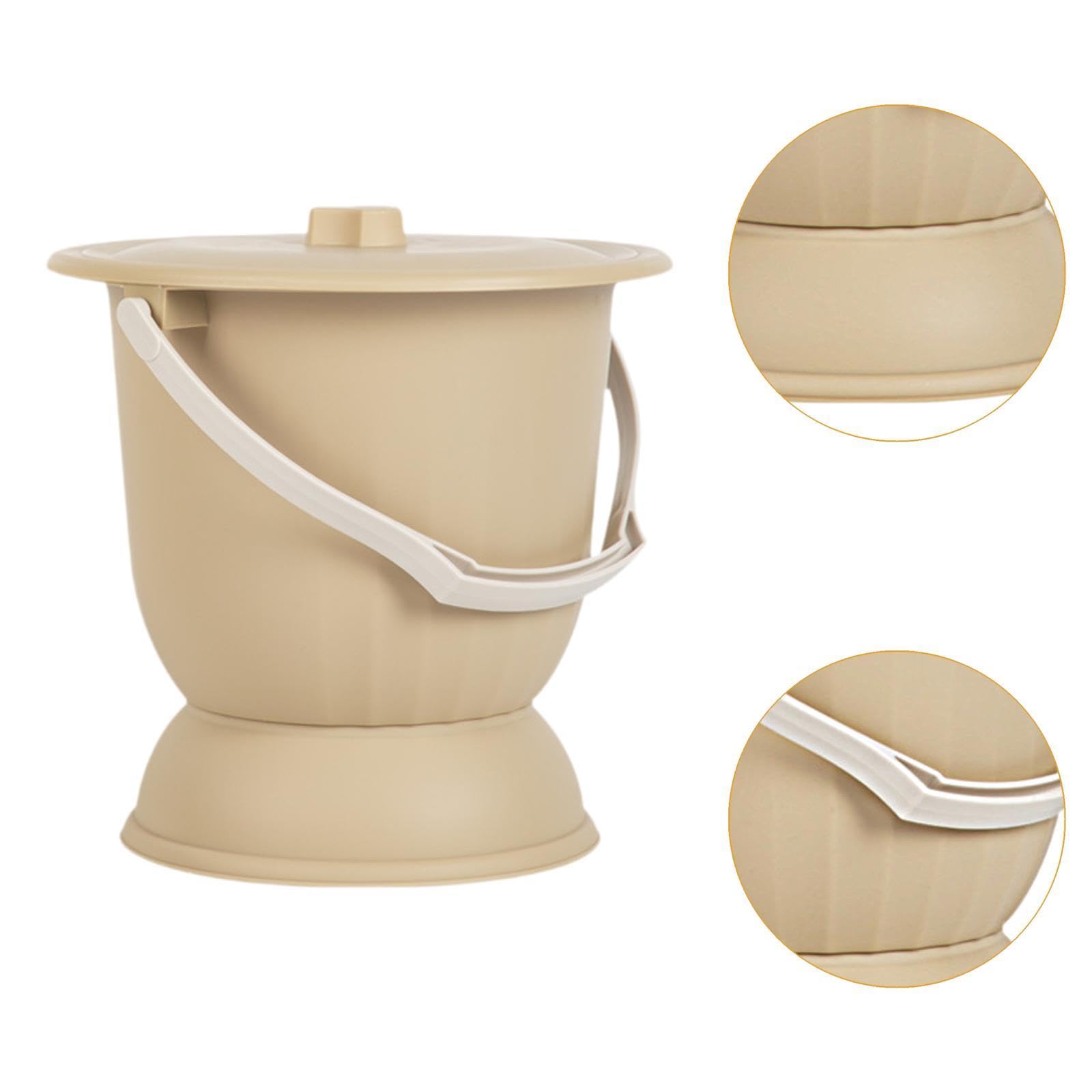 Secchio WC con Coperchio, Sputacchiera, Vaso Da Notte Domestico, Vaso Portatile, Padella per Bambini, Adulti, Giallo