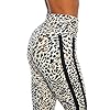Jessica Simpson Sportswear Women's Toni High Rise Legging, White Animal Texture, Large