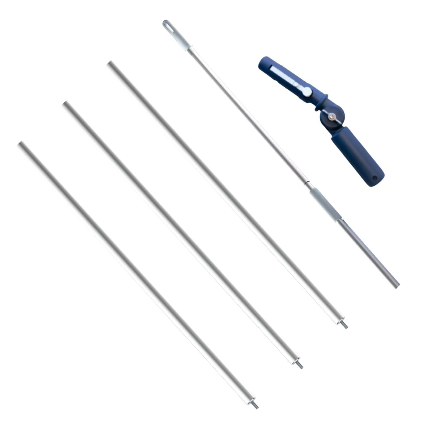 Stiele-Set 5-teilig ERA bis 4,49m I 1x Ha-Ra Teleskop-Stiel verlängerbar 1,14-1,70m & 3X Ha-Ra Verlängerung 0,93m & ERA Adapter I robuster Teleskopstiel ausziehbar