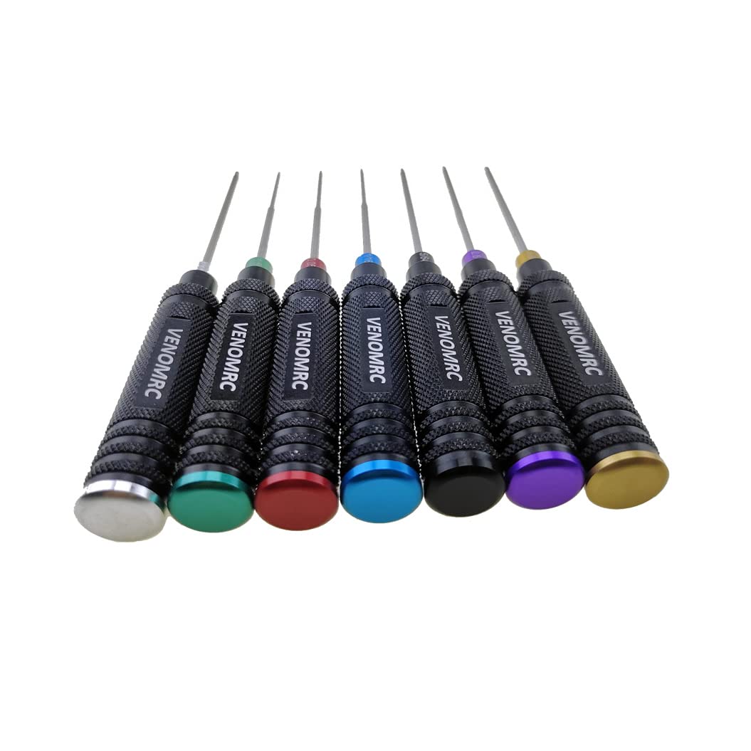 Ensemble 7 Pièces Tournevis Hexagonaux Pour RC - Outils Pour Modèles Voiture, Hélicoptère, Avion Bleu