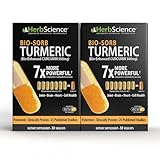 HerbScience Turmeric Curcumin, High Absorption Ultra Potent 95% Curcuminoids Turmeric Supplement, Digestion & Immune Support, Non-GMO, Herbal Supplement, 2-Pack