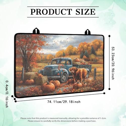 Image of Cattle Pumpkin Cat Stove Top Covers for Electric Stove, Heart Resistant Dish Drying Mat for Kitchen, Non-Slip Dust-proof Mat for Glass Stove Top, Thanksgiving Decorations