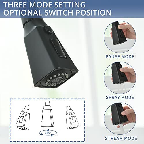 Fapully Kitchen Faucet With Pull Down Sprayer, Touchless Black Kitchen Sink Faucet With Sprayer, Motion Sensor Smart Hands-Free Single Handle Kitchen Faucet #TOP4