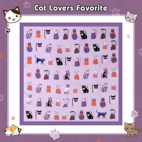 GERINLY Cute Animal Print Neck Scarf, Lovely Purse Scarf with Pet Pattern, Small 20 Inch Bandanas3